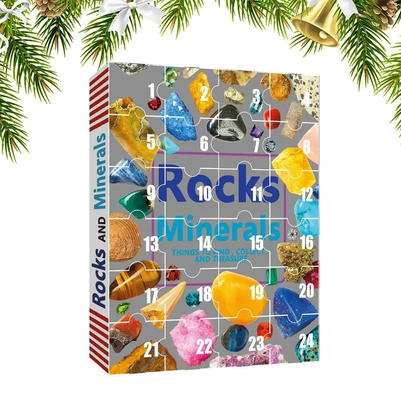 Healing Crystal Advent Calendar Crystal Ore Advent Calendar 2022-Contains 24 Crystal Ore Gifts Novelty Surprise Gift For Birthda