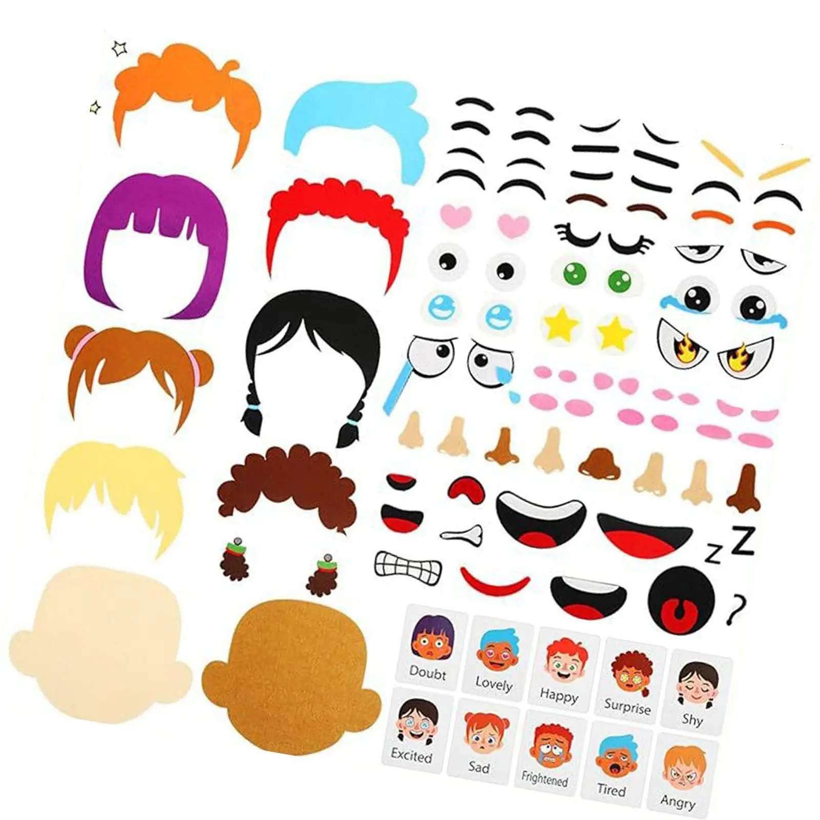 Social Emotional Learning Faces Games, Activities Learning Make A Funny Faces Stickers Games for Boys Girls