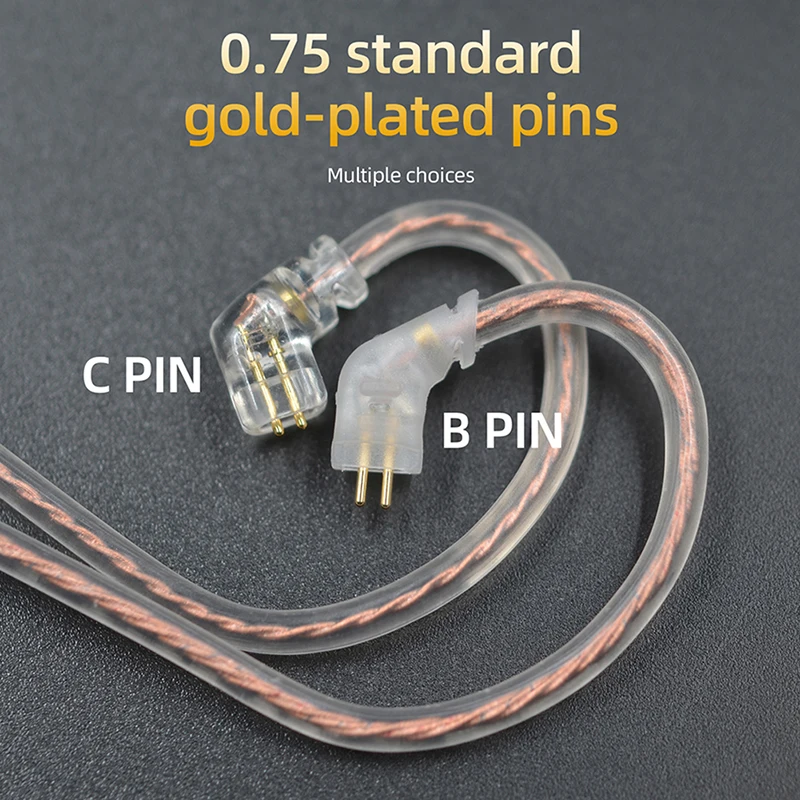 Original Cable High-Purity Copper Twist Earphone Wire B/C pin With mic For KZ ZS3 ZS4 EDX ZSN ZST ASX EDX ZSX CA4 C12 C16 ZAX