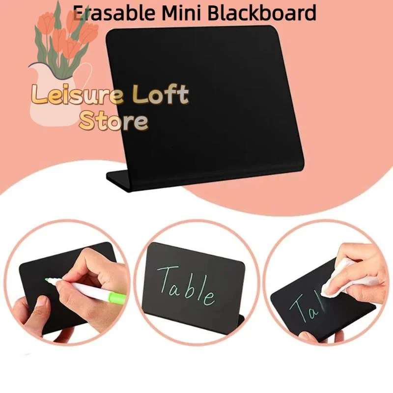 10PCS Mini Erasable Chalkboard Easel Signs Homemade Dessert Labels Price Tags Menu Boards for Bakery