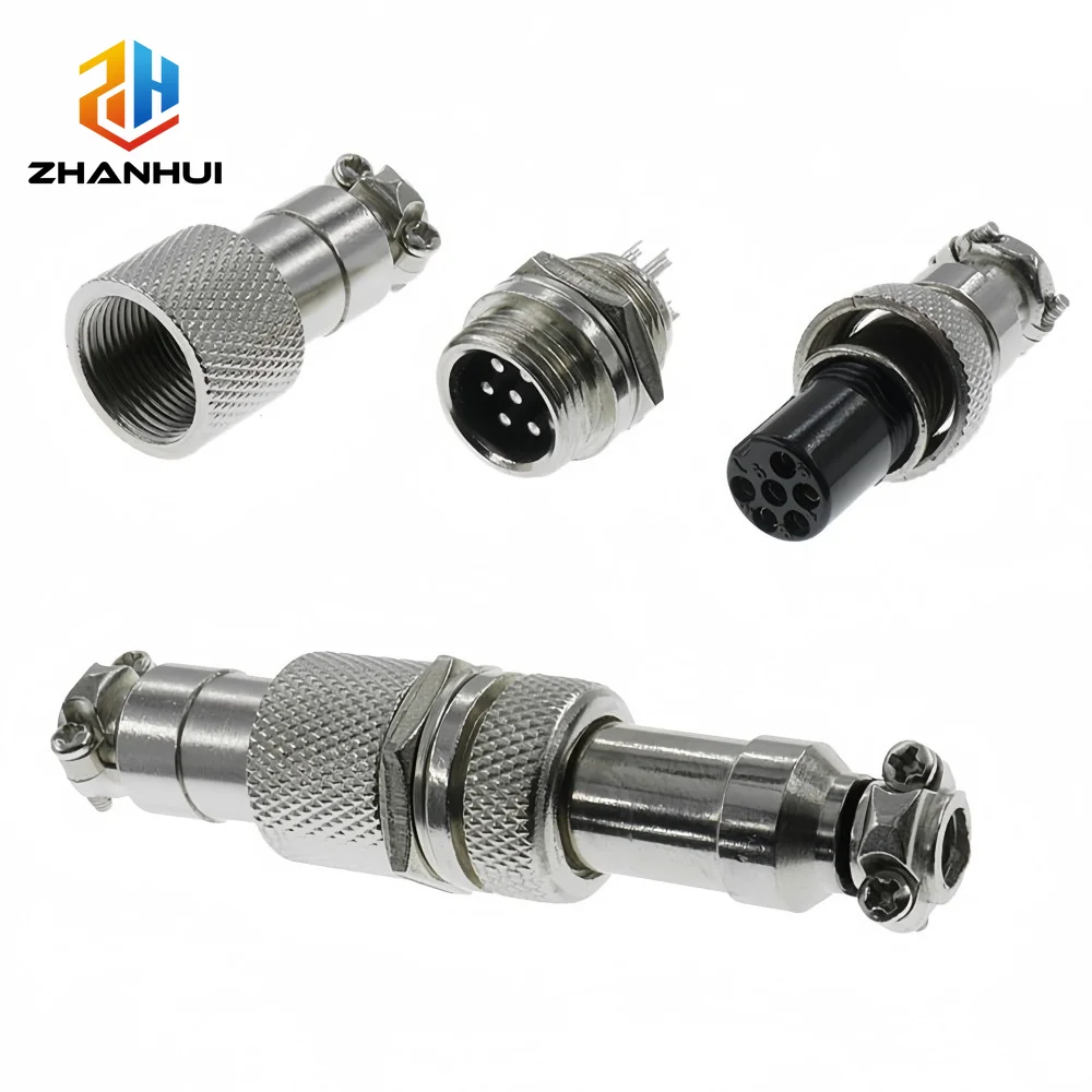 1Pc GX12 Aviation Plug Socket Connector 2/3/4/5/6 Pin Male Female Butt Docking Industrial Aviation Wire Connector