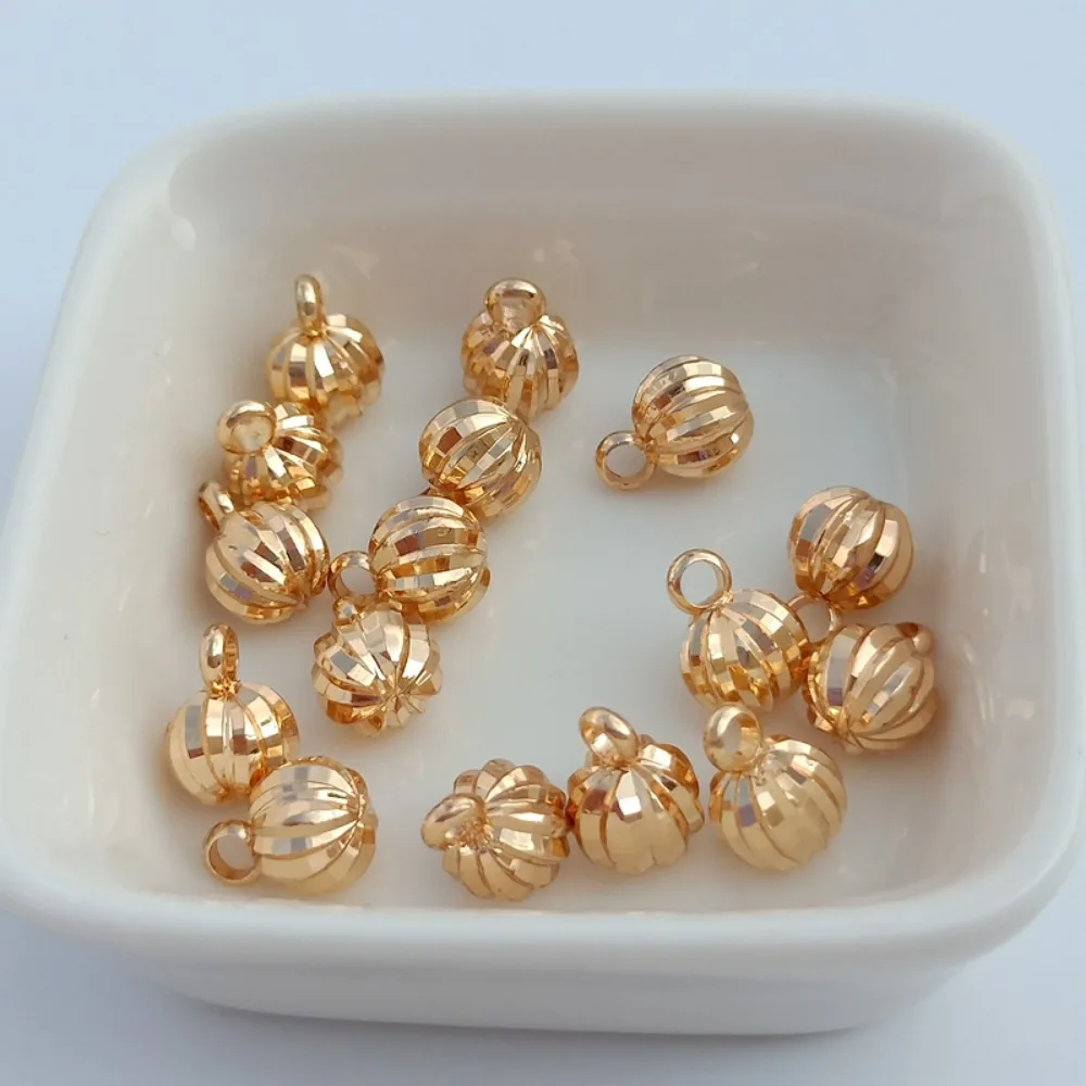 14K Gold-plated Cut Flower Pendant Color-retaining Cut Surface Melon Bead Pendant Fashionable Bracelet Necklace DIY Accessory