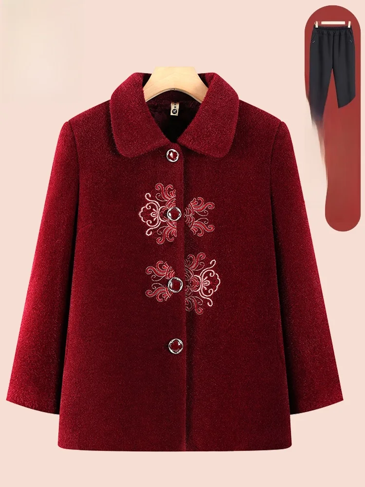 

Thiened Fce Autumn Winter Jaet for ly Women Faionable New 2025 Sle Warm Cozy Mommy andmother Outerwear