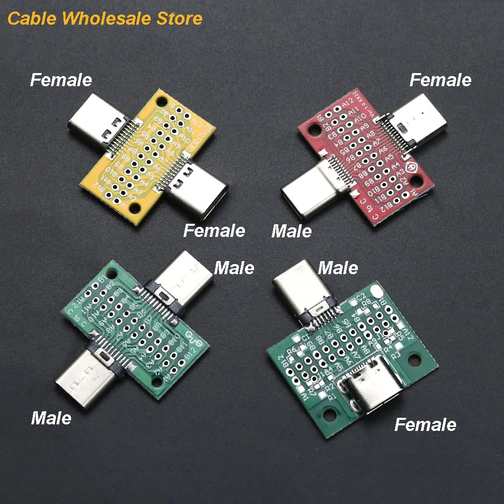 

Type-C Male to Female test board USB3.1 female to male 16P 24P 2.54mm Connector Socket PCB Board Adapter