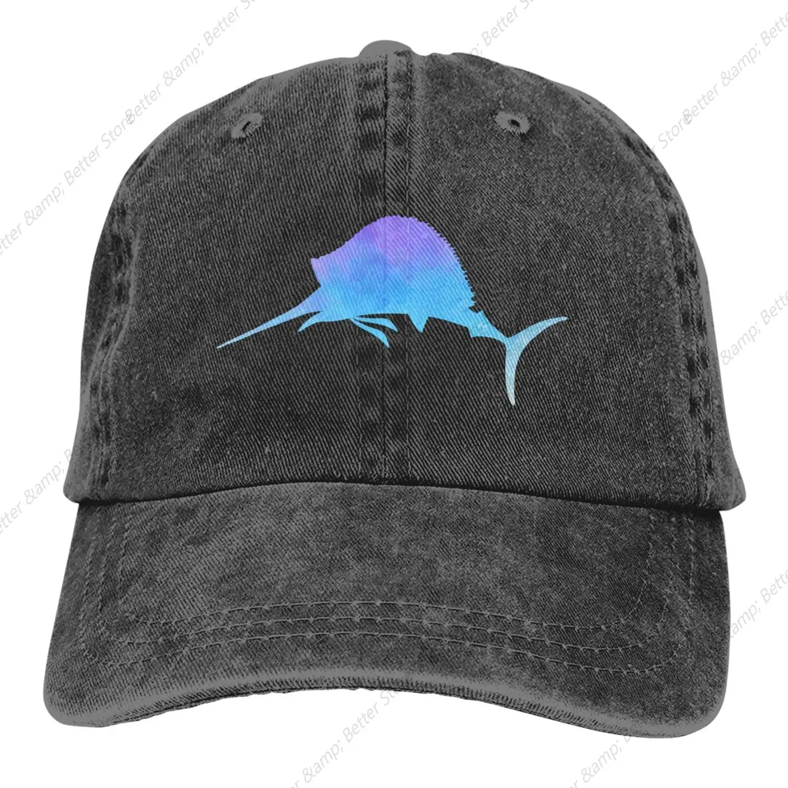 Swordfish Washed Men's Baseball Cap Cycling Trucker Snapback Caps Dad Hat Golf Hats