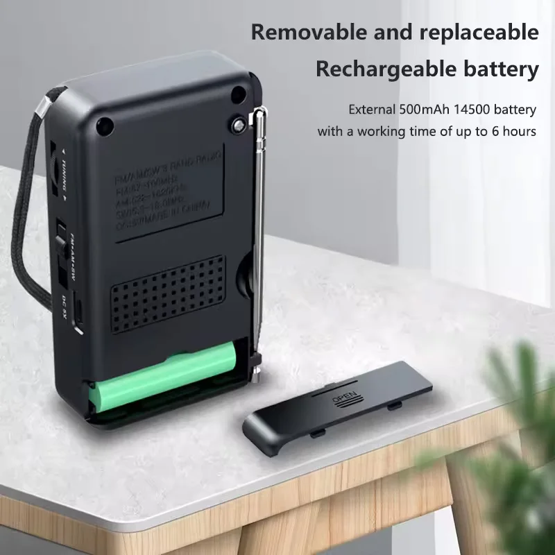 Radio portatile AM/FM/SW Radio tascabile con batteria ricaricabile Buona ricezione Supporta auricolari cablati Mini ricevitore FM Radio