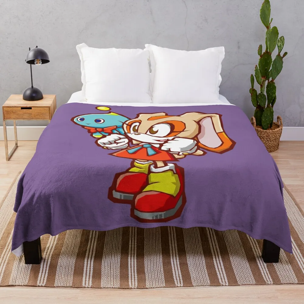 Sonic Battle - Cream The Rabbit \t \t Throw Blanket Sofa Plaid Comforter Beautifuls Blankets