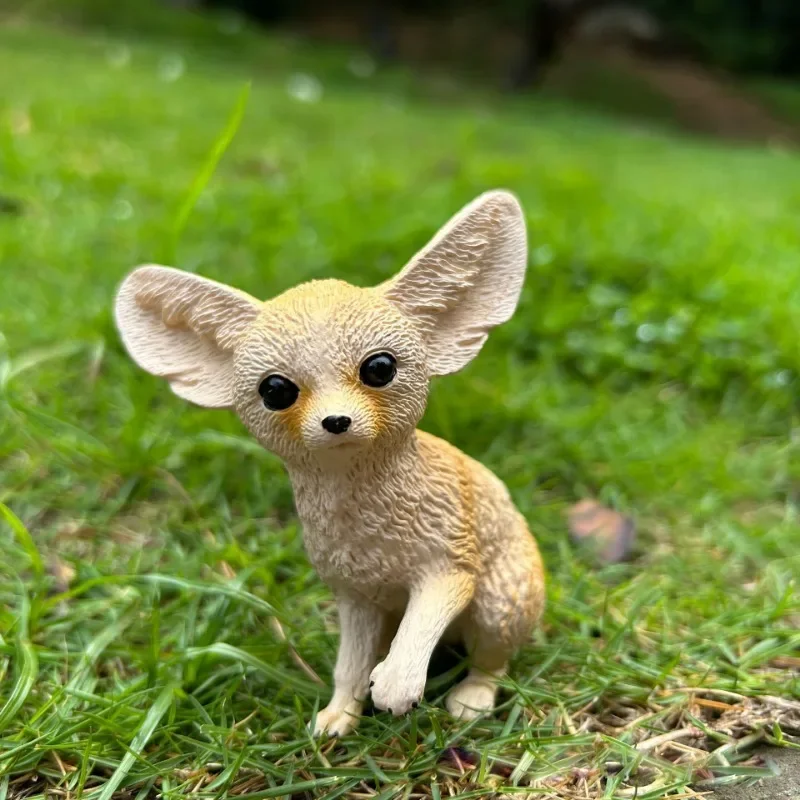 Realistic Figurine Set of Wild Animal Models Featuring Fennec Fox and Fennec Fox Ears for Children\'s Toy Display