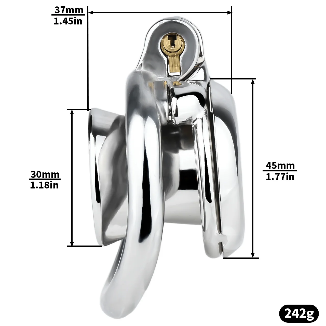 Inverted Flat Men's Chastity Belt Cock Cage Fixed Big Urine Arc Penis Rings Invisible Lock BDSM Adult Sex Products 정조대 - view 3