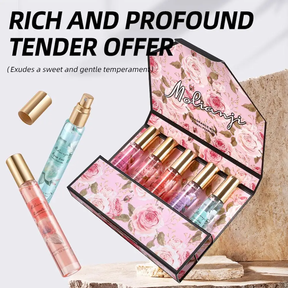 Classic Rose Perfume Women Gift Box Five Piece Set Floral Scent Spray Lasting Fragrance Exudes Feminine Charm Romantic Gift Set view 5
