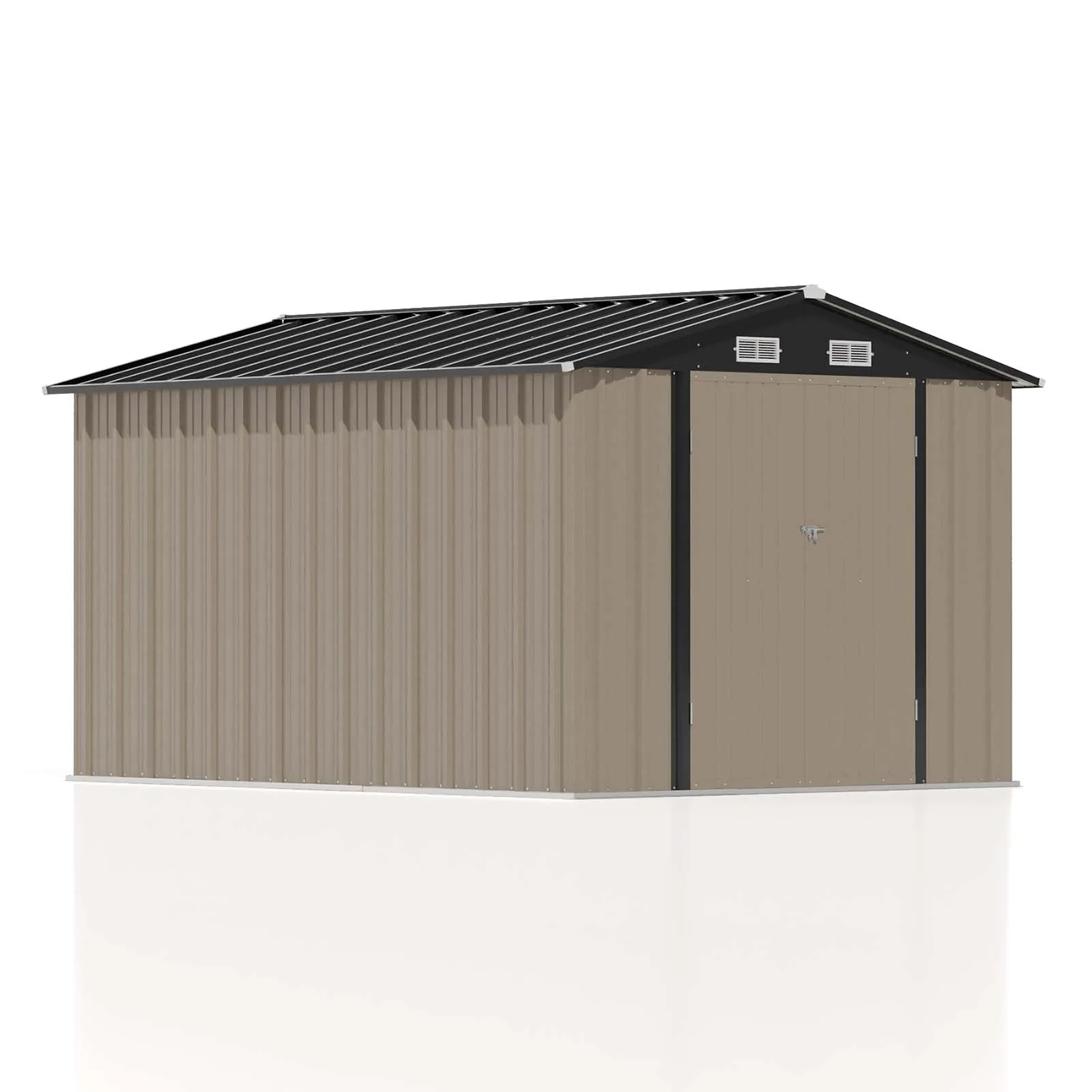 8x10 FT Large Outdoor Storage Shed Garden Metal Shed with Design of Lockable Doors, Storage Shed for Backyard, Patio