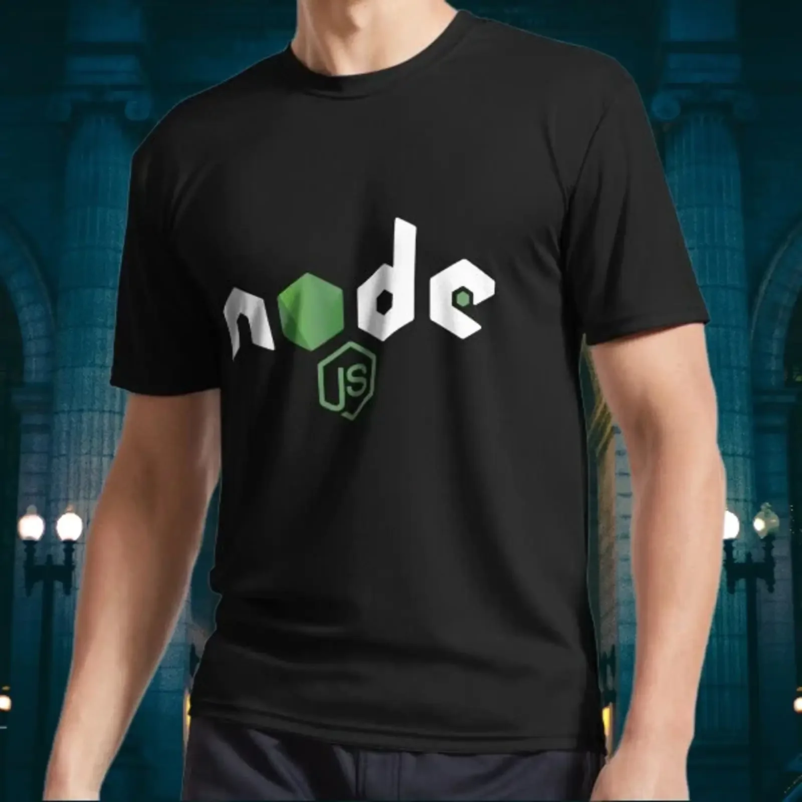 NEW NodeJS JavaScript Programmer Logo Long Sleeve T Shirt Funny Size S to 5XL vintage Washed Breathable Comfortable homme