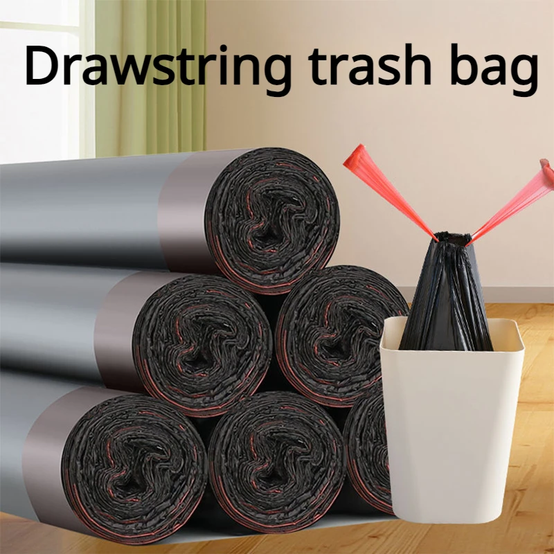 

5 Rolls Handheld Closed Thicken Trash Bags Household Disposable Trash Pouch Kitchen Cleaning Waste Bag Waterproof Storage