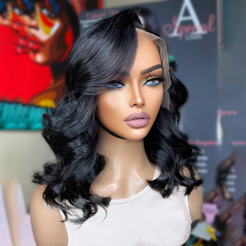 Melodie 250 Density 5x5 Glueless Wig Human Hair Ready To Wear 13x4 Lace Frontal Transparent Body Wave Short Bob Wigs