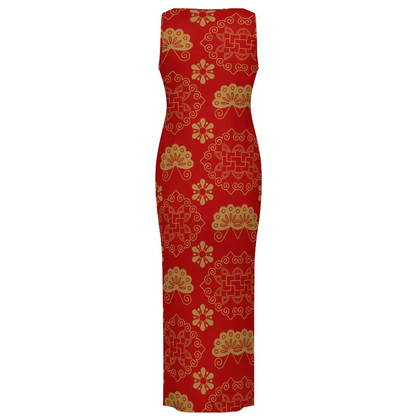 다채로운 만다라 디자인 드레스 민소매 레트로 꽃 캐주얼 맥시 드레스 현대 바디콘 드레스 여성 그래픽 빅 사이즈 베스티도스