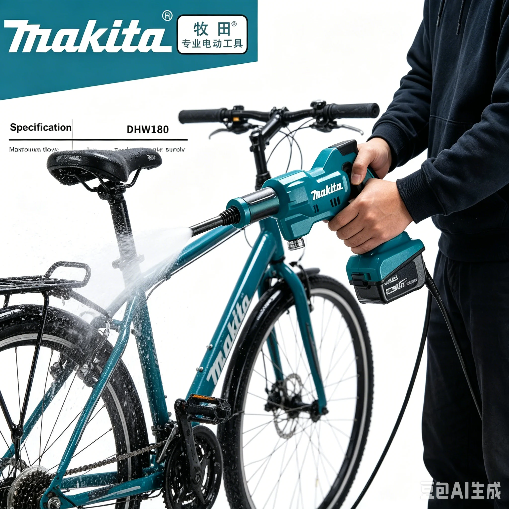 

Makita DHW180 Battery High Pressure Washer 18V Cordless Portable Cleaning Device High Flow Rate Power Tool