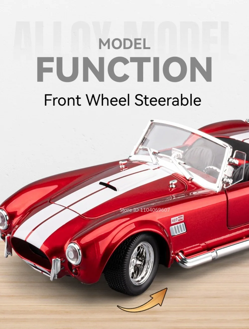 1:24 Viper Cobra Modellspielzeug, Sportwagen, Legierung, Druckguss, Ton, Licht, Türen geöffnet, zurückziehen, exquisite Innensammlung, Supercars – Detail 17