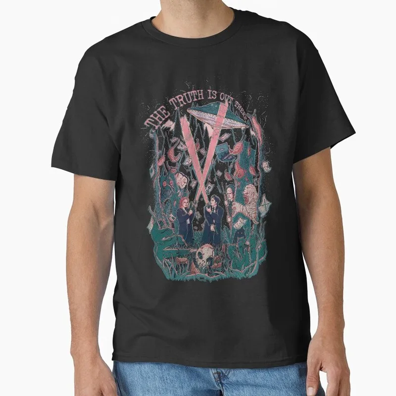 Trust No One 1104 Vintage Sci fi tv series The X Files Gift t shirt Retro Alien movie Graphic clothes All size tops S-6XL