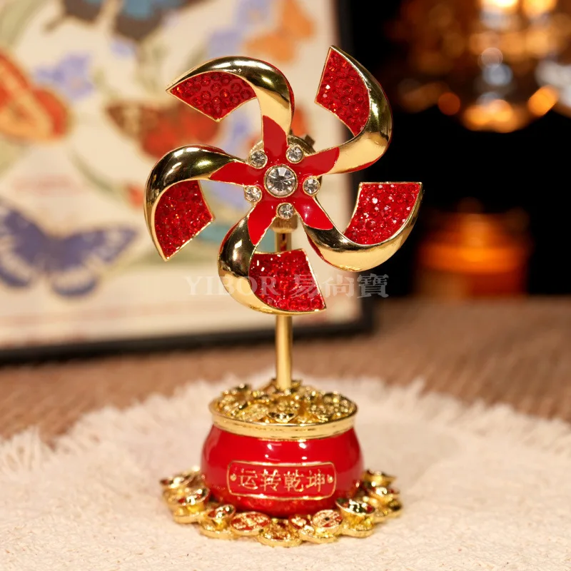 Metal enamel color lucky ornament ingot can be rotated merchandise handicrafts decorative gifts