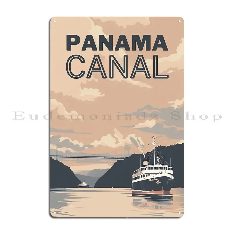 A Vintage Travel Illustration Of The Panama Canal Panama Metal Plaque Poster Wall Pub Funny Vintage Print Tin Sign Poster