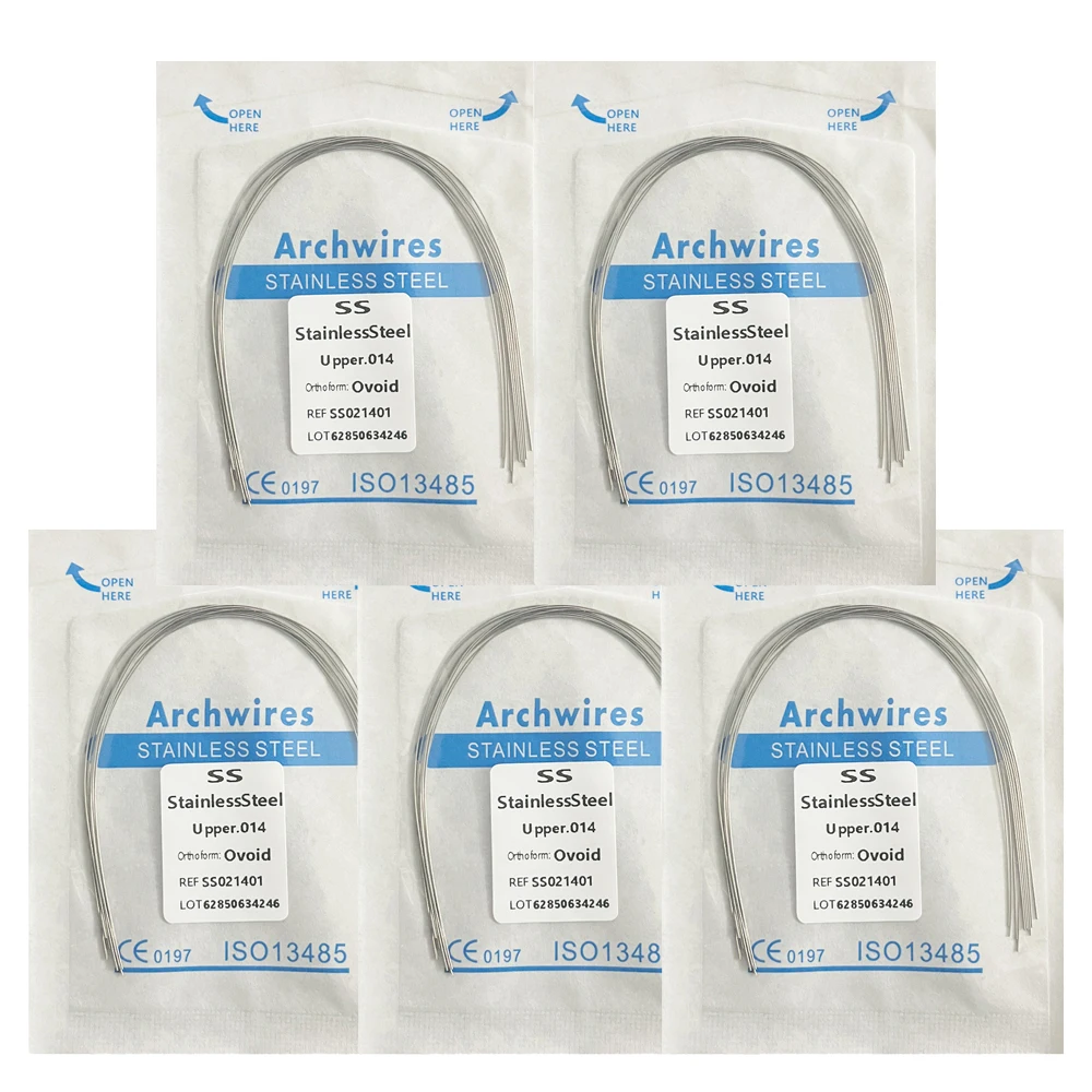 5Pack AG Tandheelkundige Boogdraden Orthodontische Super Elastische NITI Ronde Rechthoekige Boogdraad Onder/Boven 012/014/016/018/020/16x16/16x22