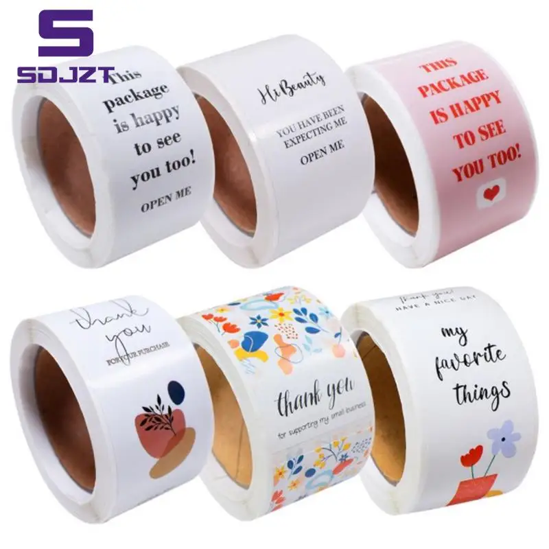 100pcs/roll This Package Is Happy To See You Too Stickers Small Business Gift box packaging decor Thank You Sticker Seal Labels