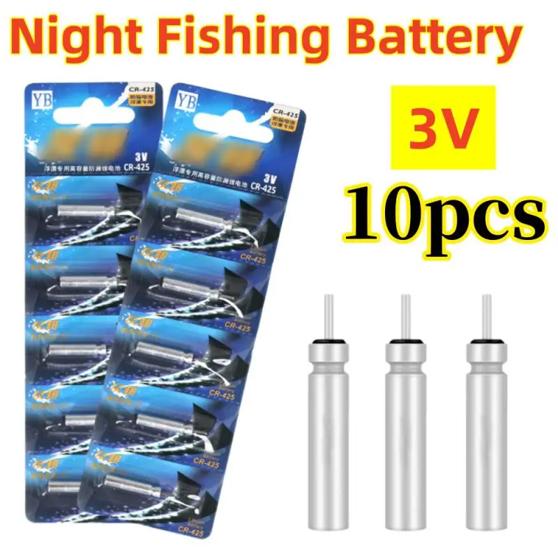 10PCS Upgraded Night Fishing Battery CR425 5pcs Electronic Float Luminous Freshwater Fishing Tackle Night Fishing Accessories