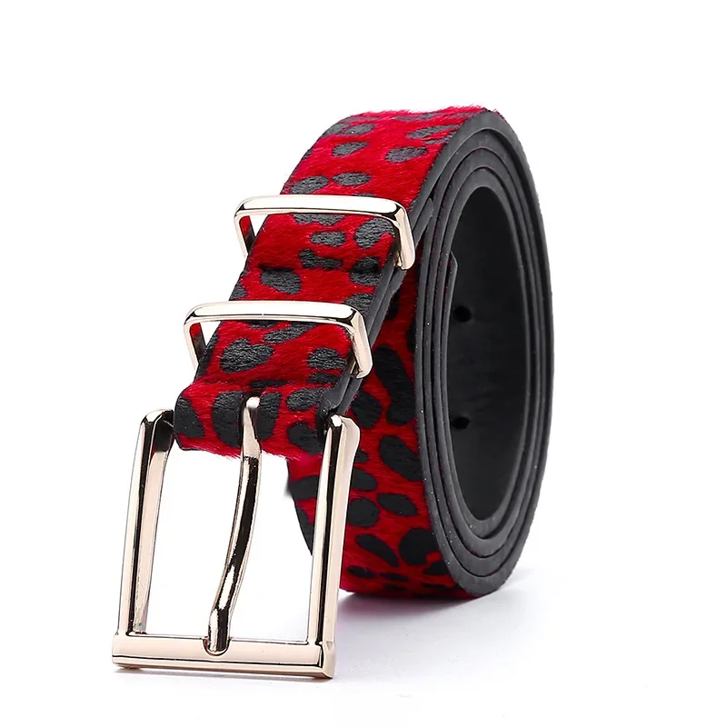 Creative Leopard Print Horse Hair Belts For Women Paired with Jeans Fashion Trend waist belt Accessory From Europe America