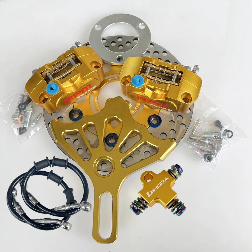 Motorcycle 2 piece RPM Brake Calipers with 220 mm Brake disc For Rear Flat Fork Brake System For Scooter Motorbike Modify