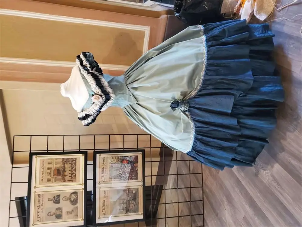 

1890s Victorian Gothic Steampunk Vampire Sissi Dinner Dress Historical Civil War Ruffle Fancy Evening Ball Gown