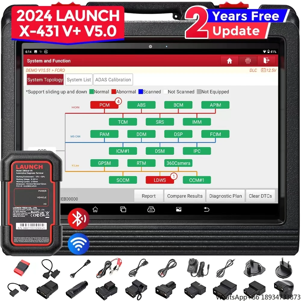 

2024 X431 X-431 V+ 5.0 PRO3 Diagnostic Tool Supports Topology Mapping ECU Online Coding & 37+ Services CAN FD Protocols