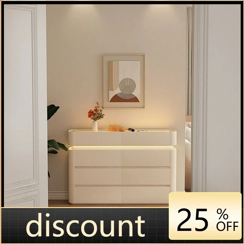 CX Cream Wind Entrance Cabinet Modern Simple Living Room Partition Low Cabinet Corridor Cabinet Extremely Narrow