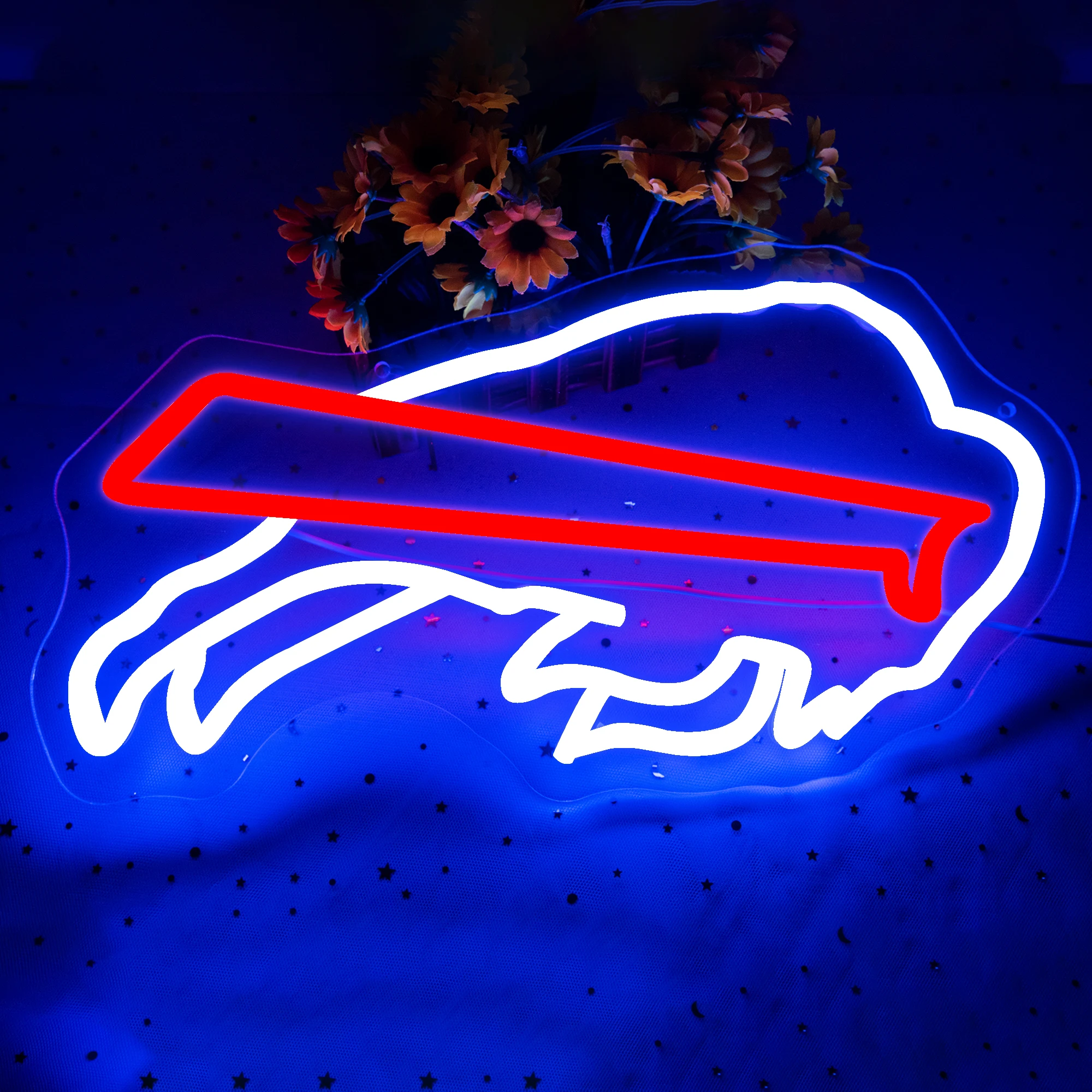 Football Neon Signs Buffalo Team Logo Light Sport Decor Signs Football LED Light Up Sign for Club Wall Decor for Football Fans