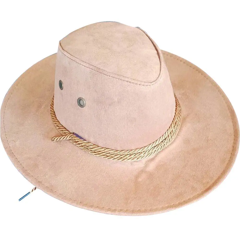 1 Stück Cowboy-Sonnenhut aus Kunstleder für Herren und Damen, modische Western-Cowboy-Kappe mit großer Krempe für Reisen