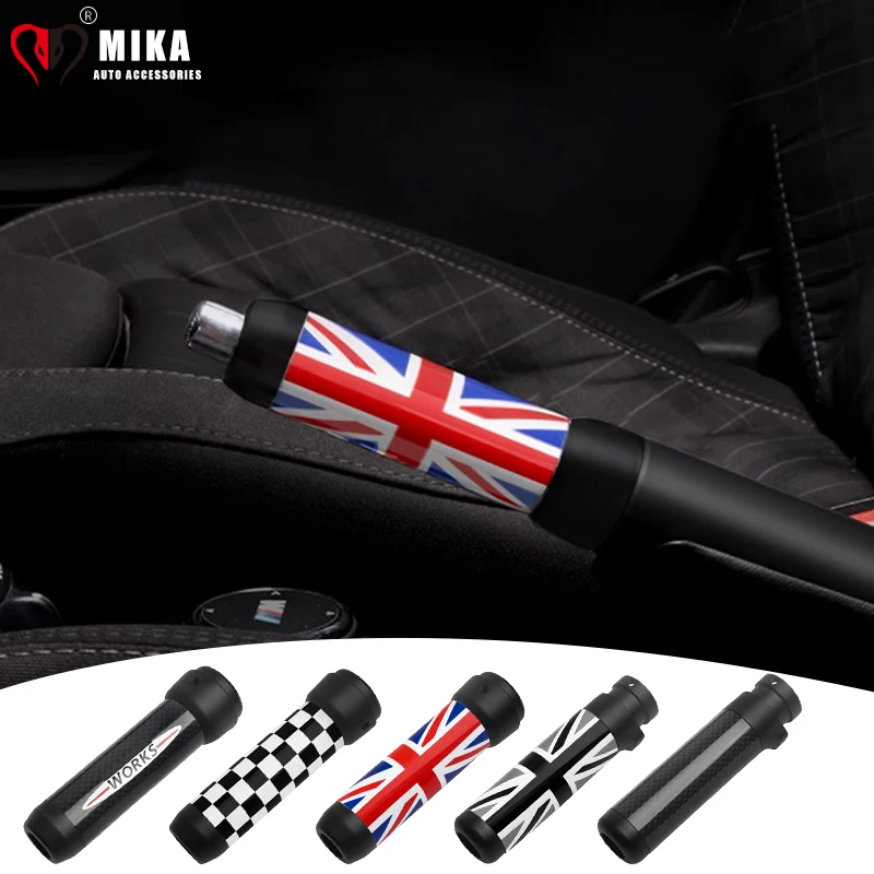 For Mini Cooper F55 F56 F57 R55 R56 R57 Car Handbrake Lever Decoration Cover Alloy  Carbon Fiber Case Interior Accessories