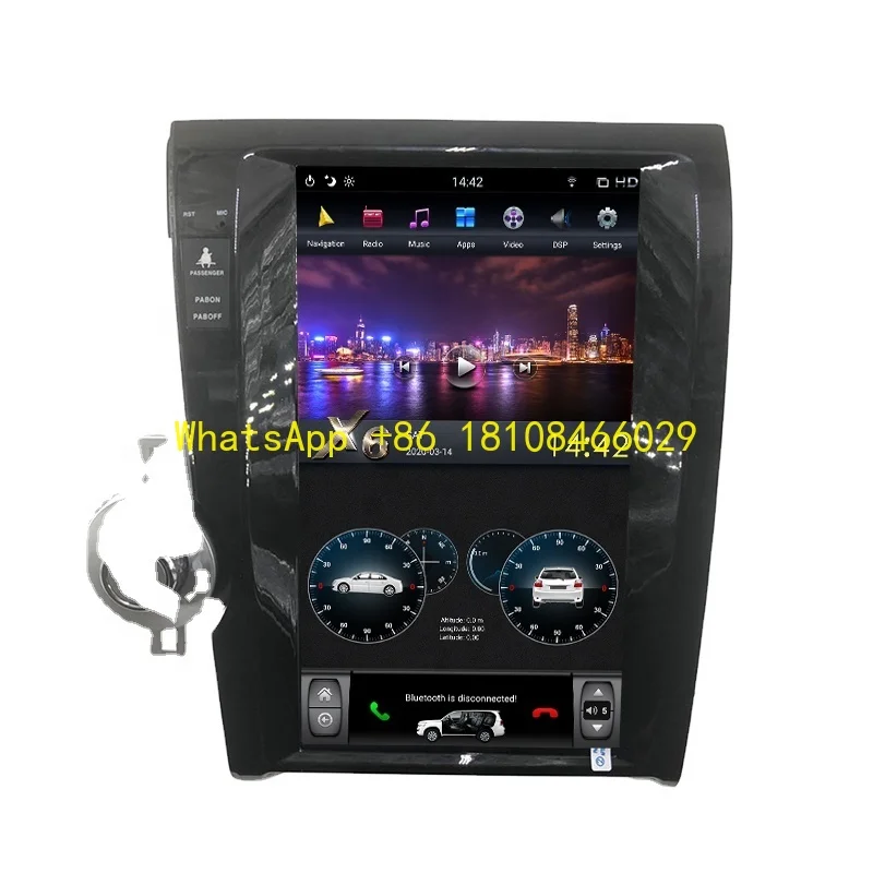 

13.6'' Vertical Screen Android 9.0 PX6 Car Multimedia Player for Toyota Sequoia Tundra 2007-2011 Car Audio Radio Stereo Built in