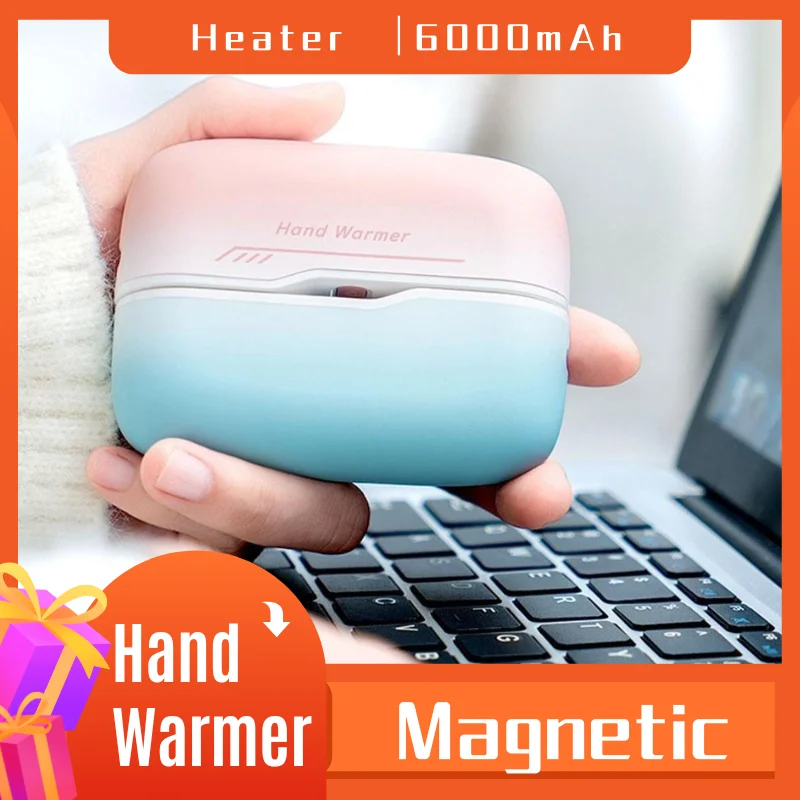 

Hand Warmer 2 In 1 Magnetic Creative Split Magnetic Hand Warmer USB Rechargeable Portable 5colors Lighting Pocket Heater