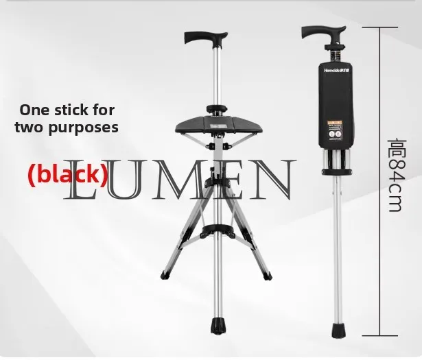 New High Quality Aluminum Alloy Foldable Walking Cane Stick With Seat Adjustable Elderly Crutch Chair With Stool