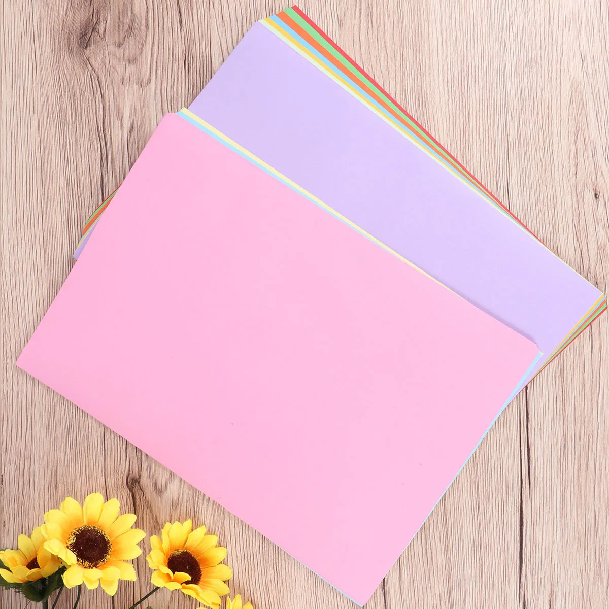 100 قطعة من أوراق الورق الملونة القابلة للطي البيئية اليدوية للمشروعات المدرسية وديكور الحفلات وأنشطة رياض الأطفال الإبداعية #4