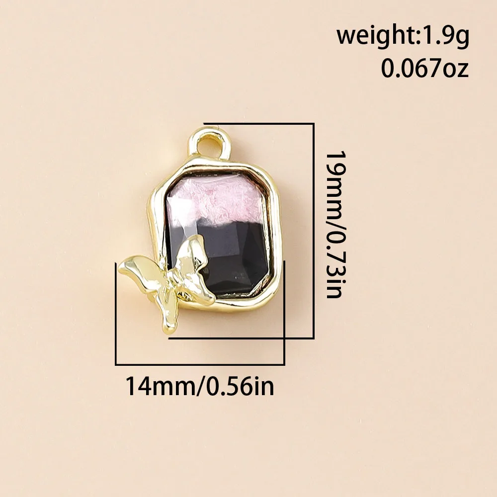 Leslie 5 Stück rosa Y2K-Serie Herz Blume Wolke Schmetterling Anhänger für DIY handgemachte Halskette Armband Schmuckherstellung Zubehör – Detail 21