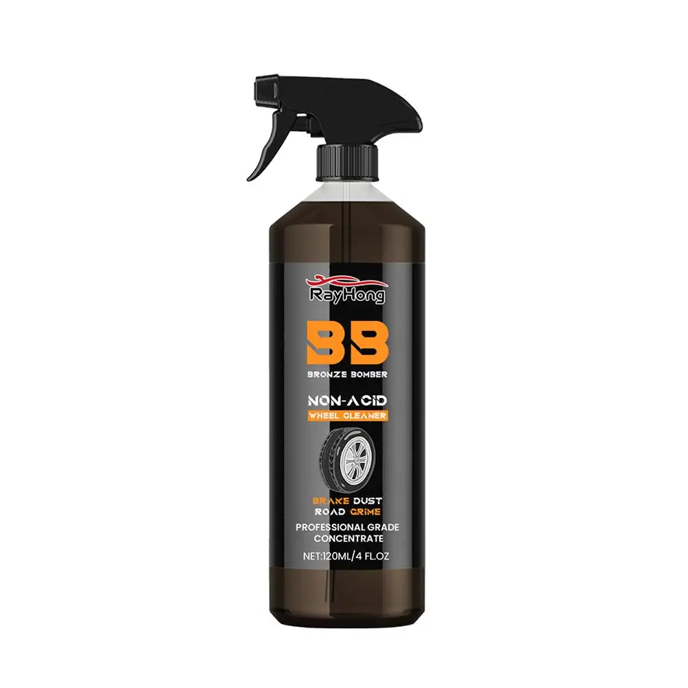 Powerful Wheel Cleaner 120ml Car Detailing Rim Tire Cleaner Car Wash Wheel Cleaning Spray Brake Bomber Cleaner