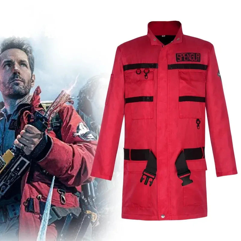 

Призрачный косплей Busters: Frozen Empire 2024, фильм Фиби Шенглер, красное пальто, униформа, карнавальный костюм на Хэллоуин