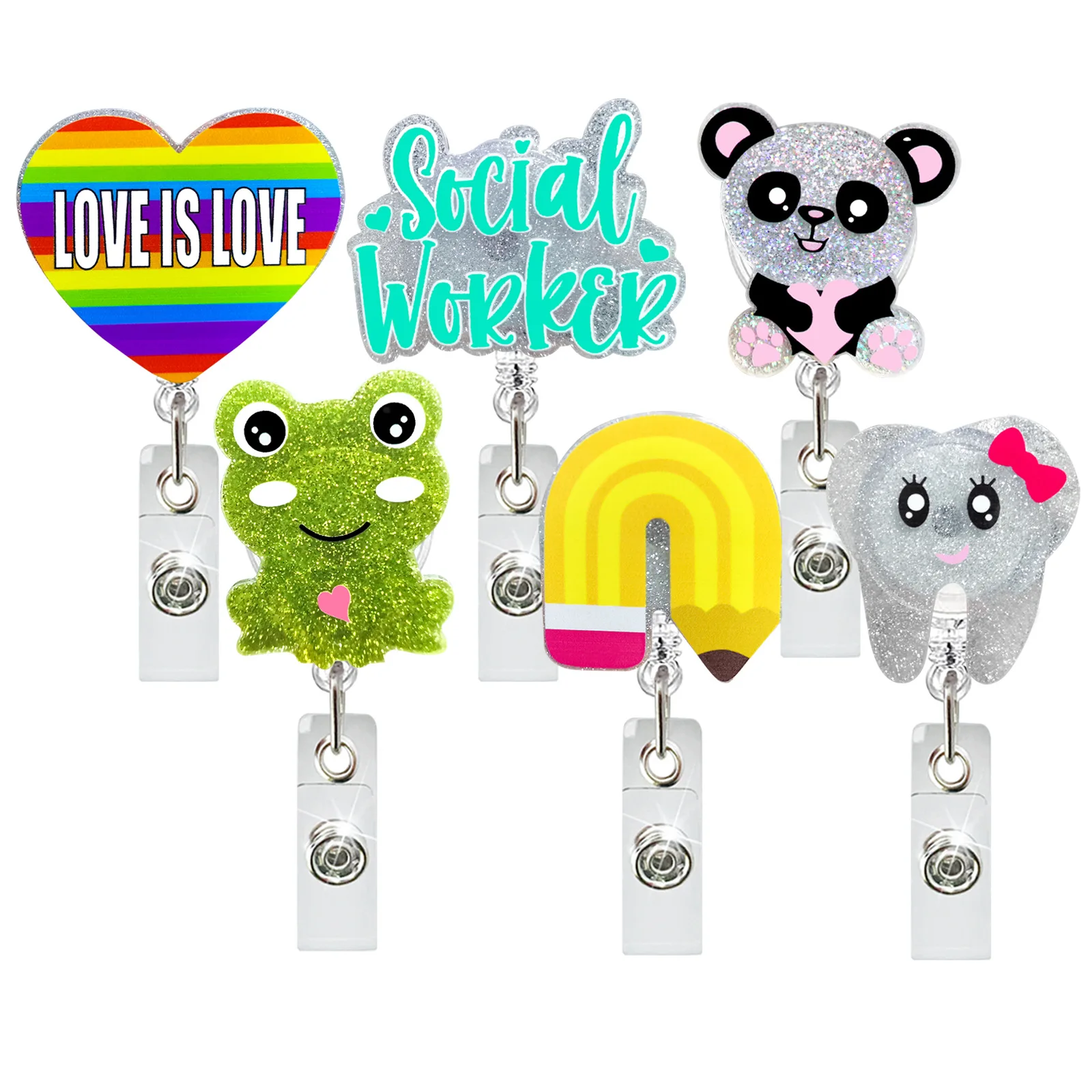 Акриловый держатель-Бейдж для медсестры с вращением на 360 градусов