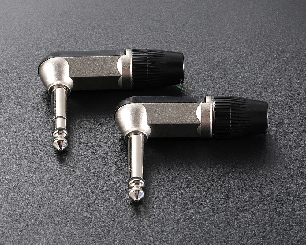 Neutrik's REAN Jack 6.35 TS TRS 90 ° L-shaped Right Angle Plug Stereo / Mono 2 3 Pole 6.5 1/4 Microphone Guitar Audio NYS207 208