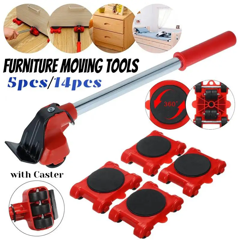 

5/14Pcs/Set Furniture Mover Labor-Saving Moving Tools Heavy Duty Furniture Remover Lifter Sliders Kit For Lifting Moving