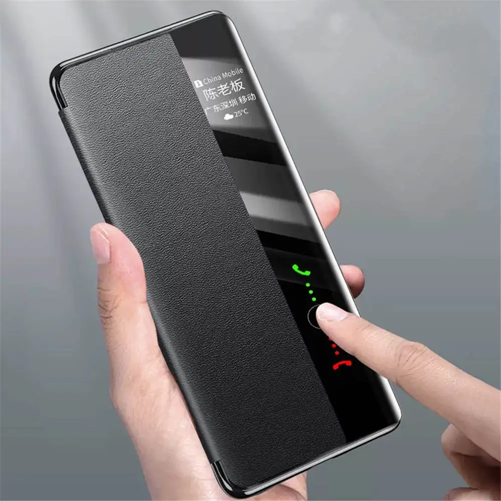 本革の牛革磁気ケース,ビジネスの完全なカバー,ウィンドウビュー,huawei pura 70 ultra
