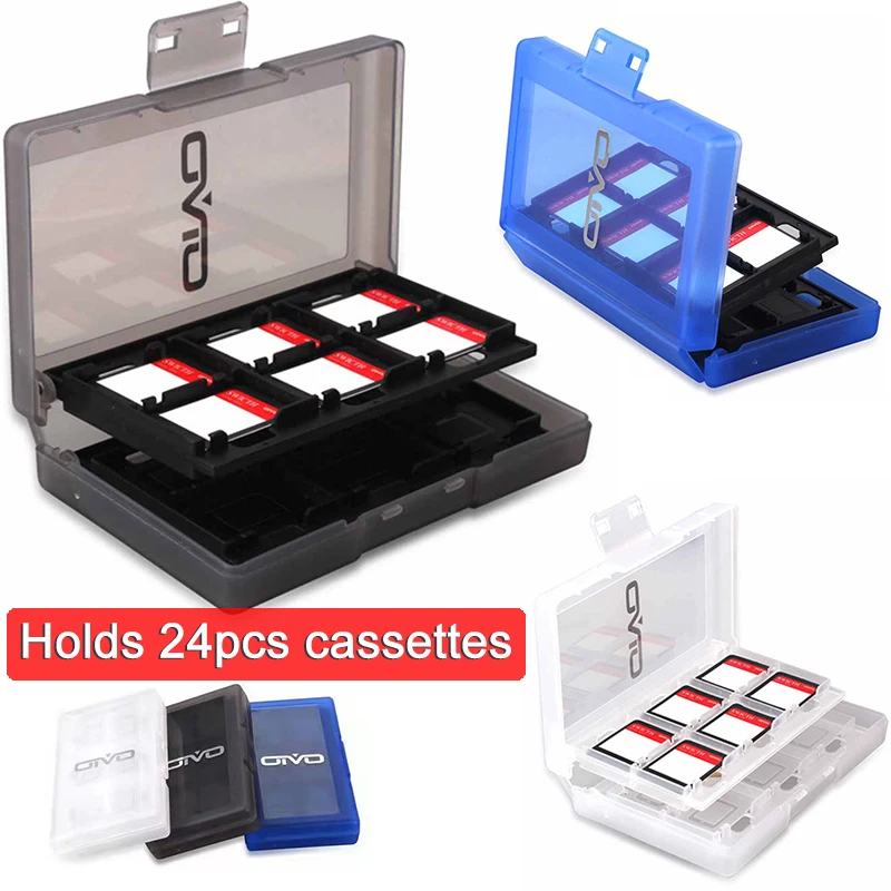 For Nintend Switch Game Card Case Cover With Card Slot 24 In 1Game Cassette Storage Box Holder ABS Shockproof Hard Shell Gamepad