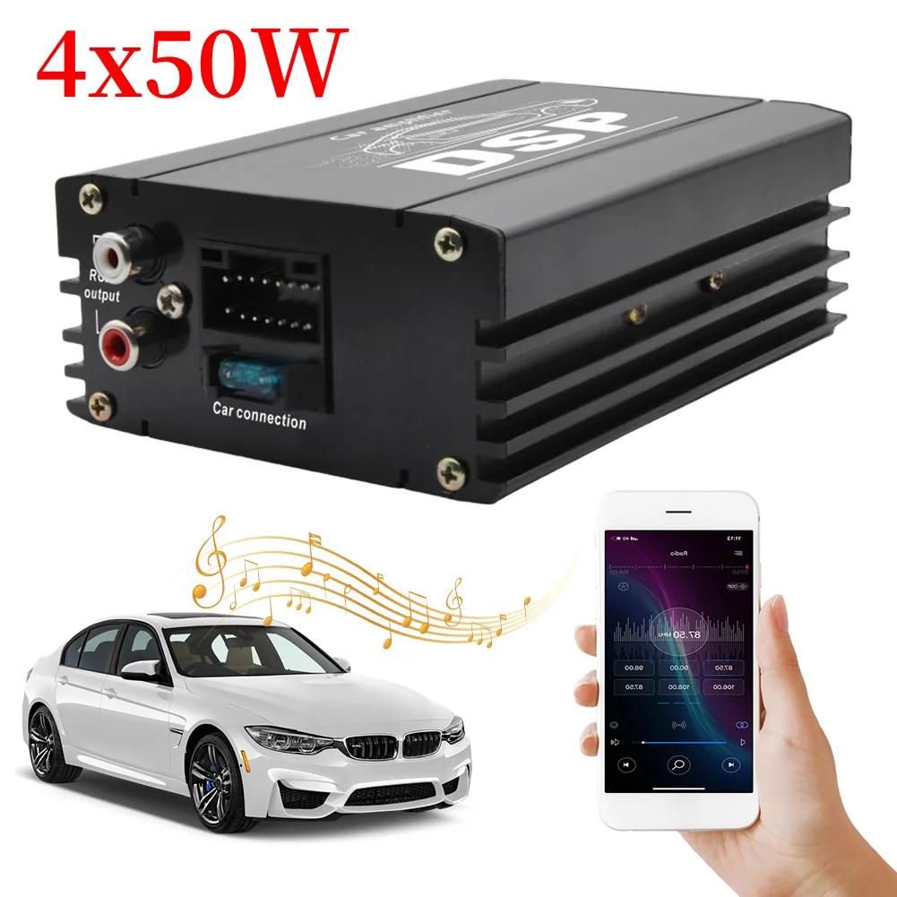 

4x50W Car DSP Digital Audio Processor 4 Channel DSP Car Power Amplifier Audio Digital Sound Processor for Car Audio Enhancement