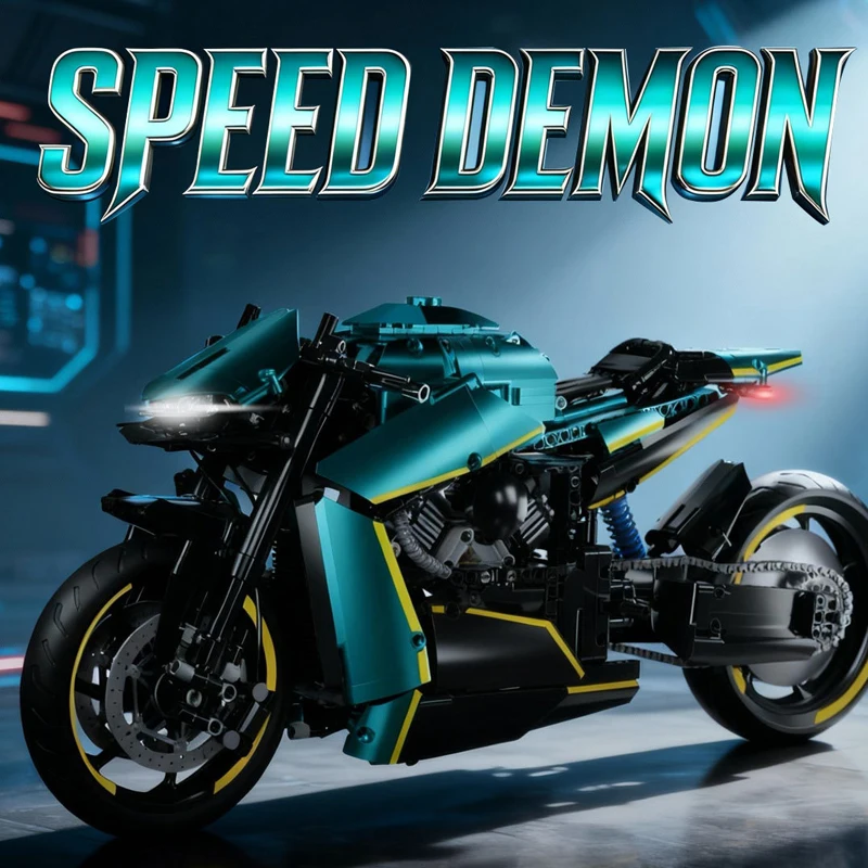 En STOCK MOC técnico 1:5 motocicleta deportes bloques de construcción de automóviles ladrillos modelo de ensamblaje juguetes para niños conjunto de regalo de cumpleaños