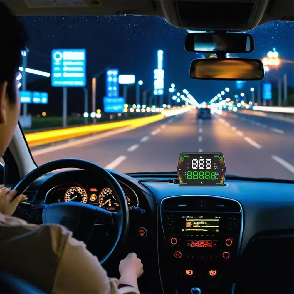 

New Car-Speedometer HUD Head Up Display Digital Speed Truck Electronics Auto Windshield Projector Accessories Vehicles Mete A2Y2